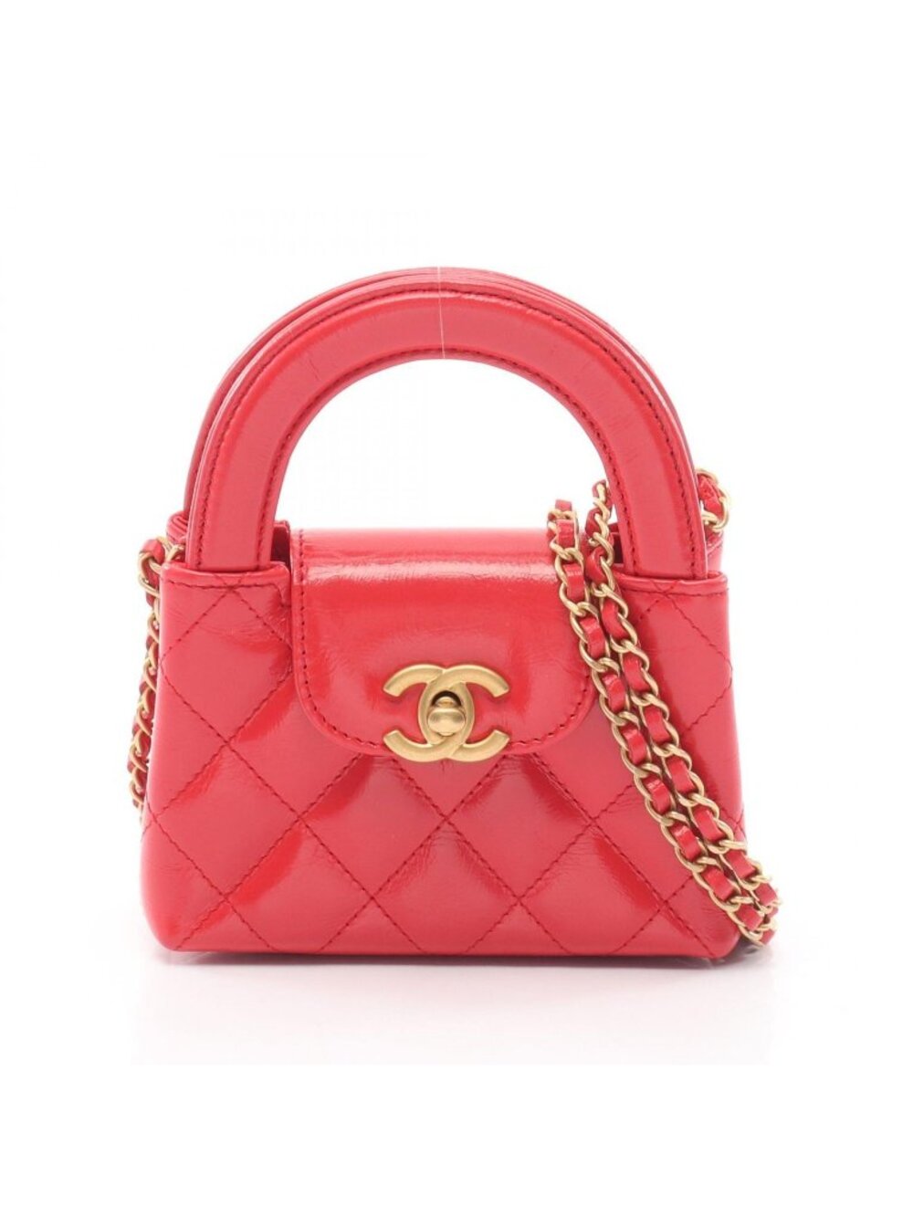 Chanel Shoulder Bag Quilted Mini Shopping 2-Way Pink